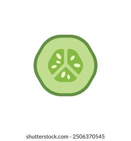 Icono de pepino Vector. Ilustración plana de pepino verde maduro. Alimentación saludable, conceptos de jardinería orgánica.