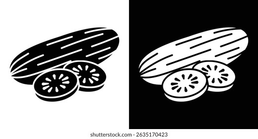 Cucumber icon Vector in flat style. Collection silhouettes