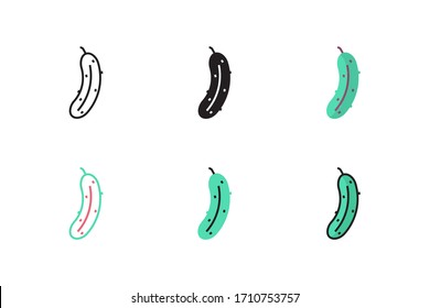 ilustración vectorial de icono de pepino con un diseño de estilo diferente. aislado sobre fondo blanco