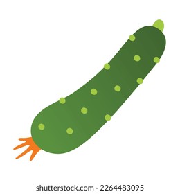 Cucumber icon, vector illustration of green vegetable, farm food doodle, healthy eating, organic products from farm market, local vegetables, isolated colored clipart on white background