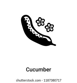 Cucumber icon vector isolated on white background, logo concept of Cucumber sign on transparent background, filled black symbol