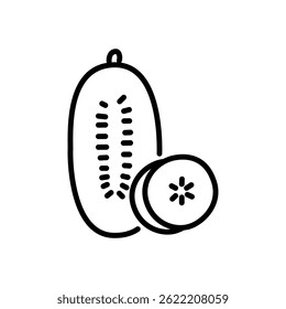 cucumber icon vector, line style icon