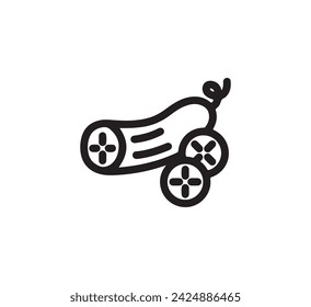cucumber icon vector. Linear style sign for mobile concept and web design. cucumber symbol illustration. Pixel vector graphics - Vector.