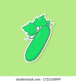 cucumber icon vector outline, sticker icon