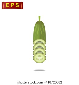 cucumber icon, vector cucumber slice icon. isolated vegan symbol