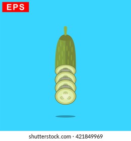 cucumber icon, vector cucumber slice icon. isolated vegan symbol