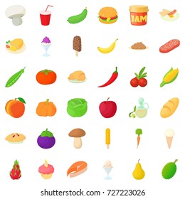 Cucumber icons set. Cartoon style of 36 cucumber vector icons for web isolated on white background