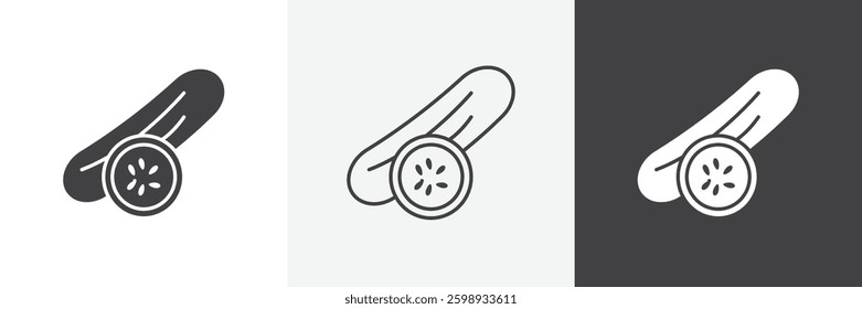Cucumber icons in Thin line black color. flat simple vector symbols illustration.