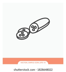 Cucumber icons vector illustration. Black and white background.
