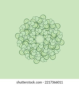 Cucumber illustrated circle logo or design item