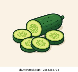 Projeto de arte vetorial de ilustração de pepino