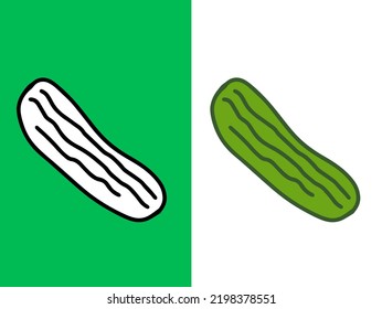 Cucumber image, hand drawn, cute cartoon vector cucumber image in illustration for kids, white background, education, watercolor, book collection and flat use print web design, poster, logo, cover