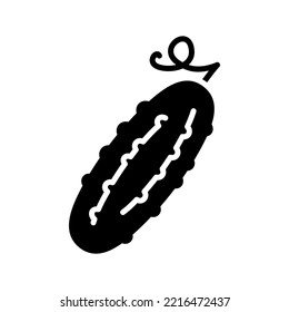 Icono de glifo vector de diseño aislado de pepino. Señal de verduras. Símbolo gráfico del sitio web de comida y bebida, diseño de aplicaciones, aplicaciones móviles y medios impresos, logotipo, interfaz de usuario