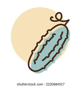 Cucumber isolated design vector icon. Vegetable sign. Graph symbol for food and drinks web site, apps design, mobile apps and print media, logo, UI
