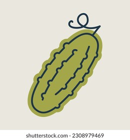 Icono de vector de diseño aislado de pepino. Señal de verduras. Símbolo gráfico del sitio web de comida y bebida, diseño de aplicaciones, aplicaciones móviles y medios impresos, logotipo, interfaz de usuario