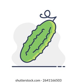 Cucumber isolated design vector icon. Vegetable sign. Graph symbol for food and drinks web site, apps design, mobile apps and print media, logo, UI