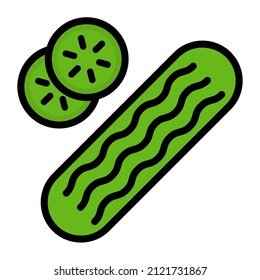 cucumber isolated on white background. Vector illustration of vegetables.