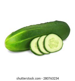 Cucumber isolated on white. EPS10 vector