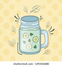 cucumber juice jar healthy drink