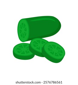 Cucumber, Kitchen Vector Illustration Isolated