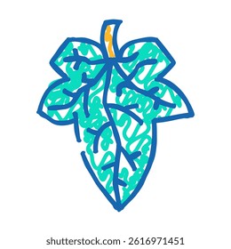 cucumber leaf doodle icon sketch vector. cucumber leaf sign. isolated symbol illustration