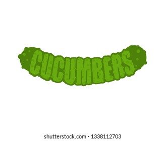 Cucumber Lettering symbol. Vegetable Typography vector illustration