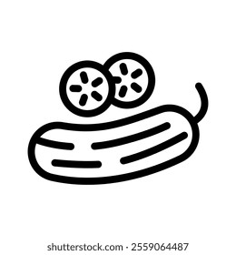 cucumber line icon illustration vector graphic. Simple element illustration vector graphic, suitable for app, websites, and presentations isolated on white background