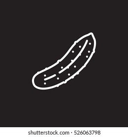 Cucumber line icon, outline vector sign, linear pictogram isolated on black. logo illustration