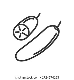 Cucumber line icon. Vector Illustration.