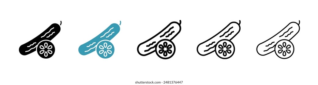 Cucumber line icon vector set.