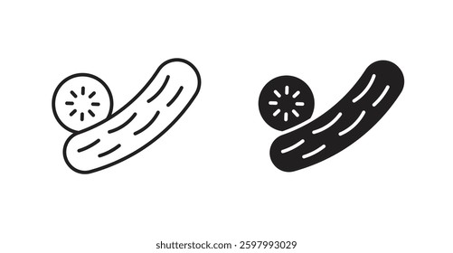 Cucumber line icon vector set.