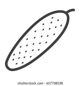 Cucumber line icon, vegetable and diet, vector graphics, a linear pattern on a white background, eps 10.