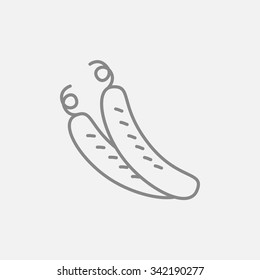 Cucumber line icon for web, mobile and infographics. Vector dark grey icon isolated on light grey background.