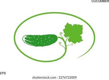 Gurken-Logo. Einzelne Gurke auf weißem Hintergrund