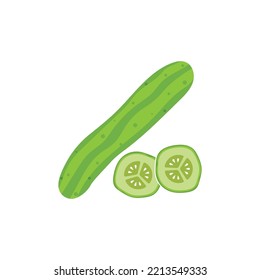 Cucumber logo vector icon simple illustration design