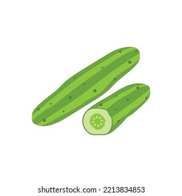 Cucumber logo vector icon simple illustration design