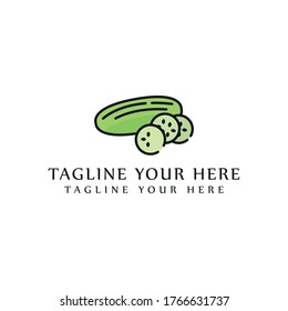 cucumber logo vector illustration. vegetable logo design.