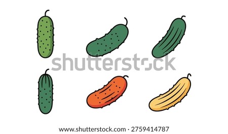 Cucumber Mini Line art vector colorful modern abstract design illustration