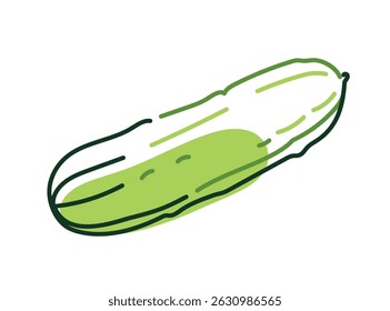 Cucumber minimalist vector illustration isolated on white background. Vegetable and healthy eating concept for design and print