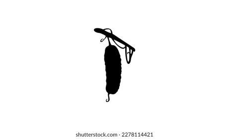 cucumber on a bush, silhouette, high quality vector