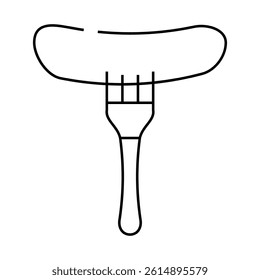 cucumber on fork line icon vector. cucumber on fork sign. isolated contour symbol black illustration