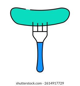 cucumber on fork line icon vector. cucumber on fork sign. isolated symbol illustration