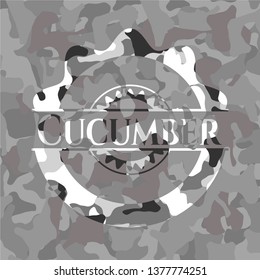 Cucumber on grey camouflage pattern
