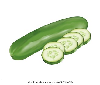 Cucumber on white background
