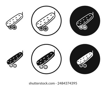 Cucumber outlined icon vector collection.