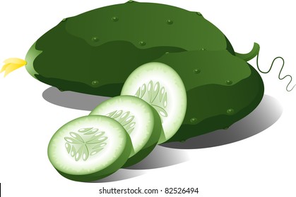 Cucumber over white