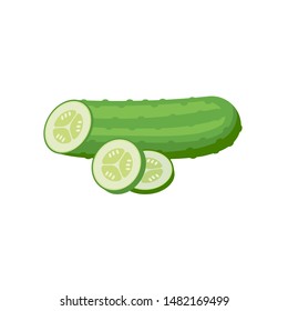 Cucumber pack isolated on white background. Vector illustration. Eps 10.