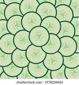 Cucumber Pattern Background. Vegetable Vector Illustration.