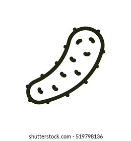 Cucumber Pickle Minimalistic Flat Line Outline Stroke Icon Pictogram Symbol