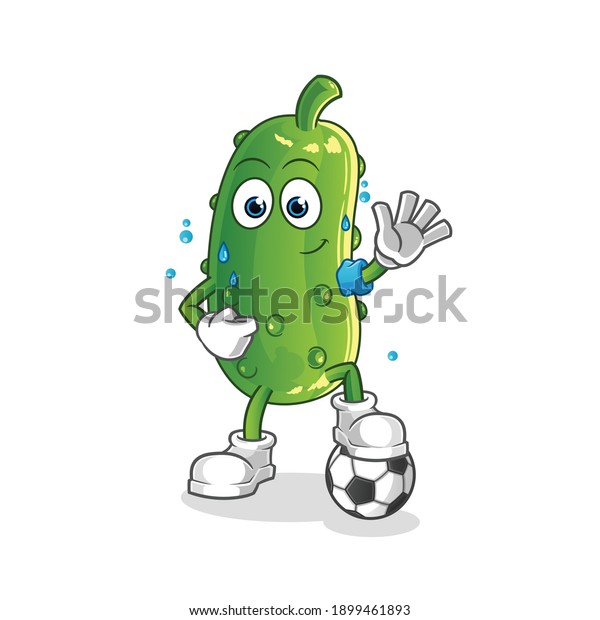 Cucumber Playing Soccer Illustration Character Vector Stock Vector ...